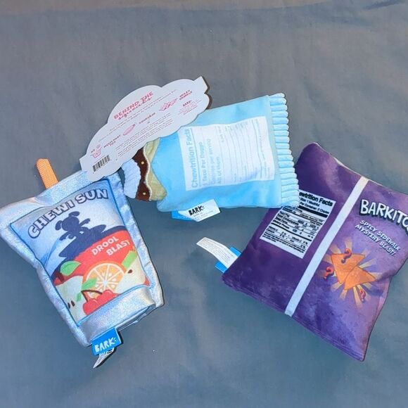 3 pc BARK Dog Toy Snack Themed Set - BENEFITS SENIOR DOG RESCUE - Picture 2 of 10